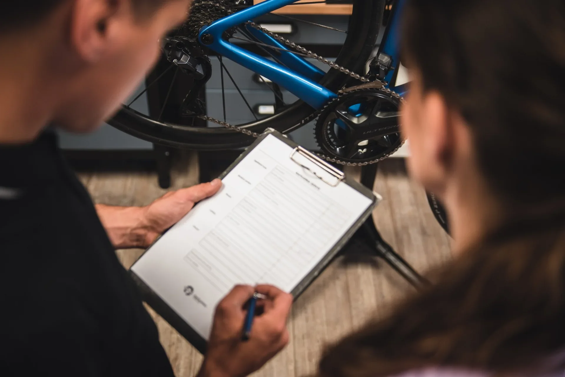 Recording the agreed work when a bike is checked in